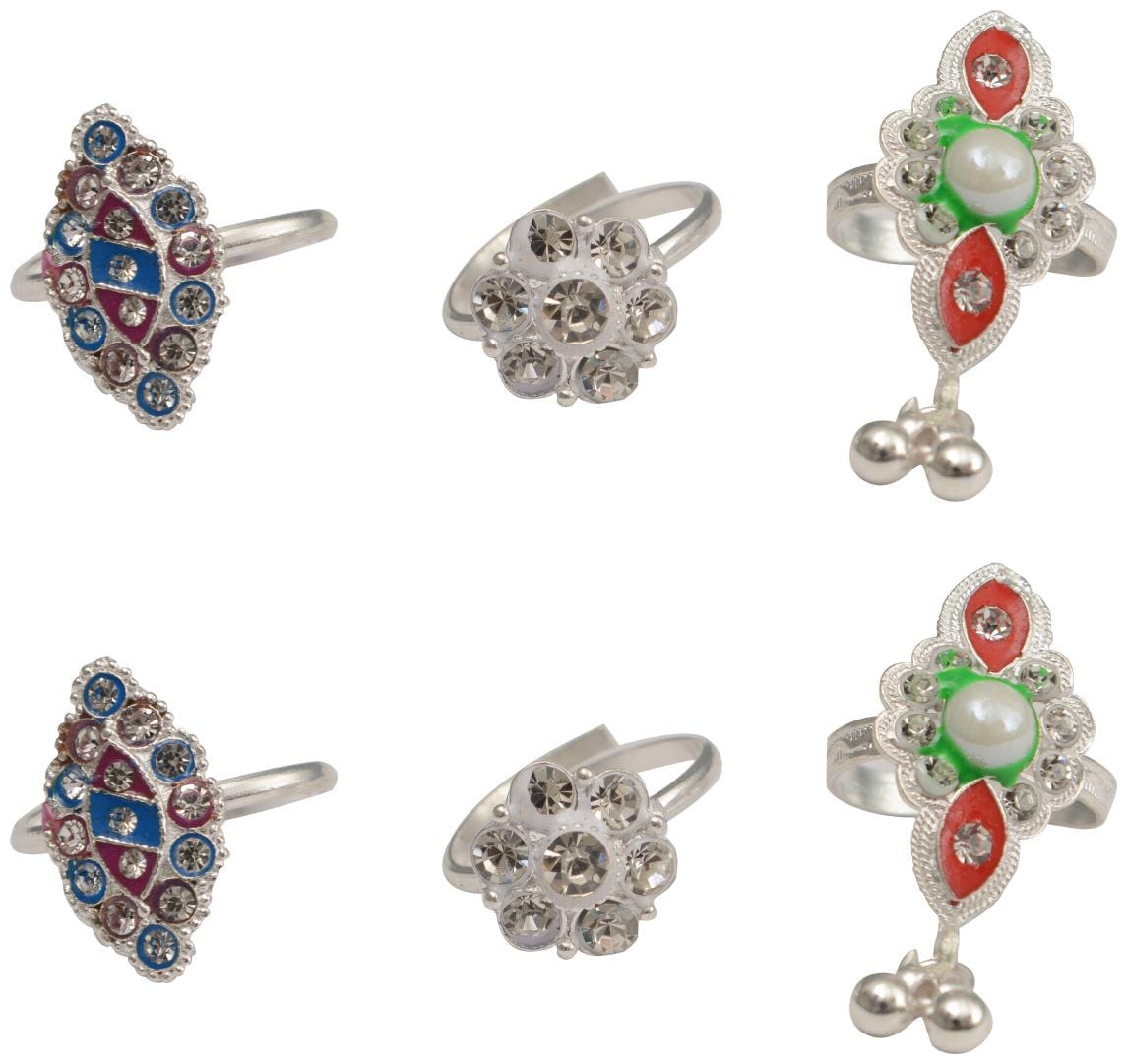 

RABIA TAJ PEARL ARTS Multi Colored Traditional Toe Rings