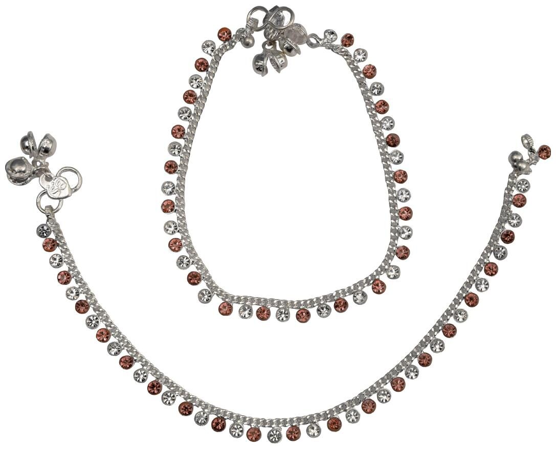 

Rabia Taj Pearl Arts Silver Plated Anklets Payal