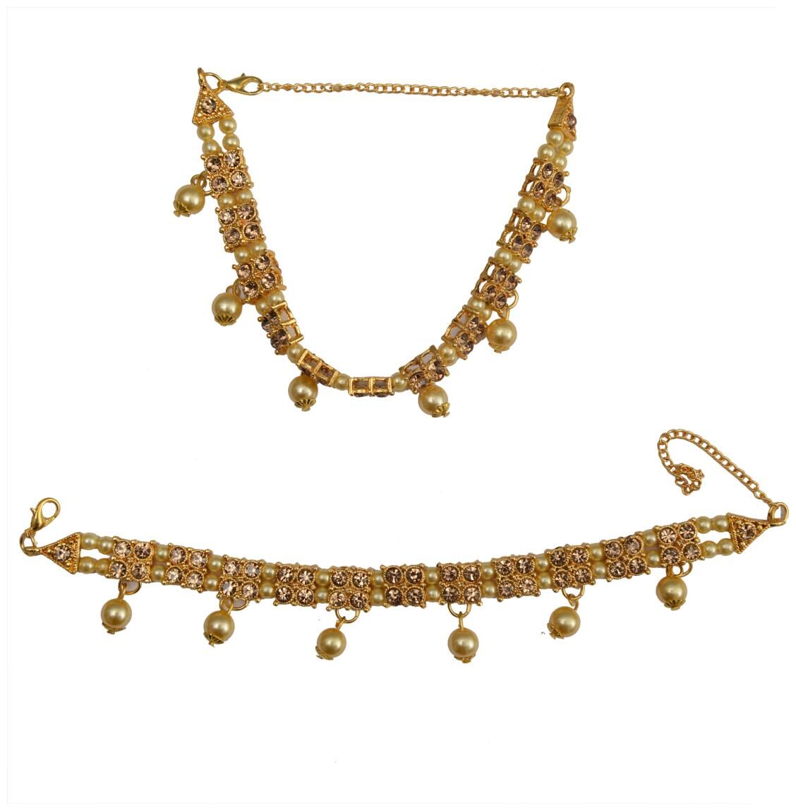 

Rabia Taj Pearl Arts Gold Plated Anklets Payal