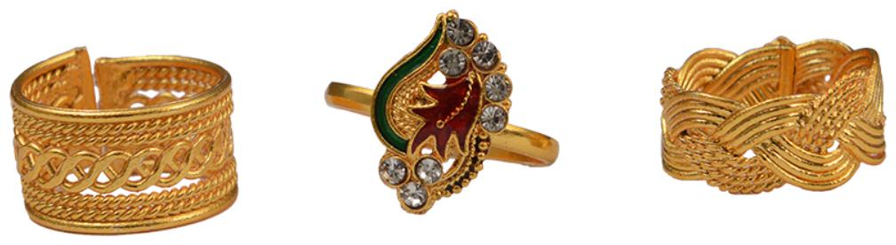 

Rabia Taj Pearl Traditional 3 pairs Toe rings