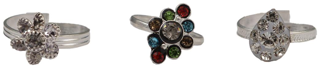 

Rabia Taj Pearl Traditional 3 pairs Toe rings