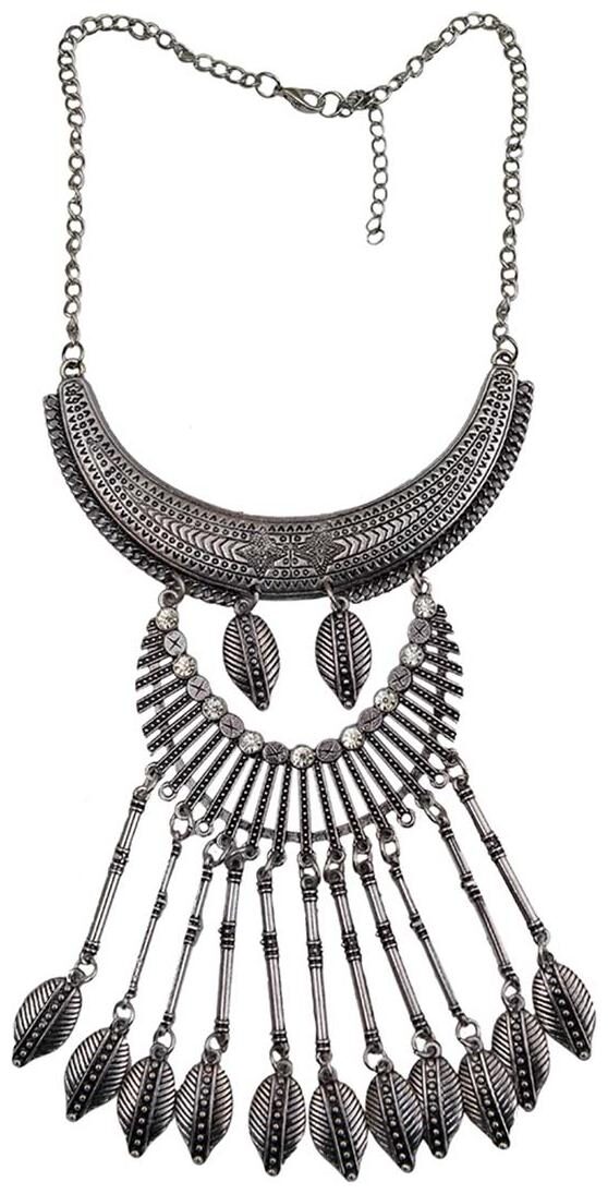 

RABIA Taj Pearl ARTS Designer Tribal Silver Oxidized Necklace