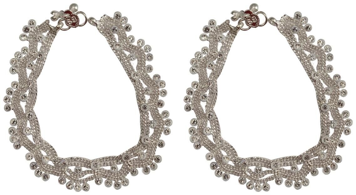 

RABIA TAJ PEARL ARTS Traditional Silver plated Anklet
