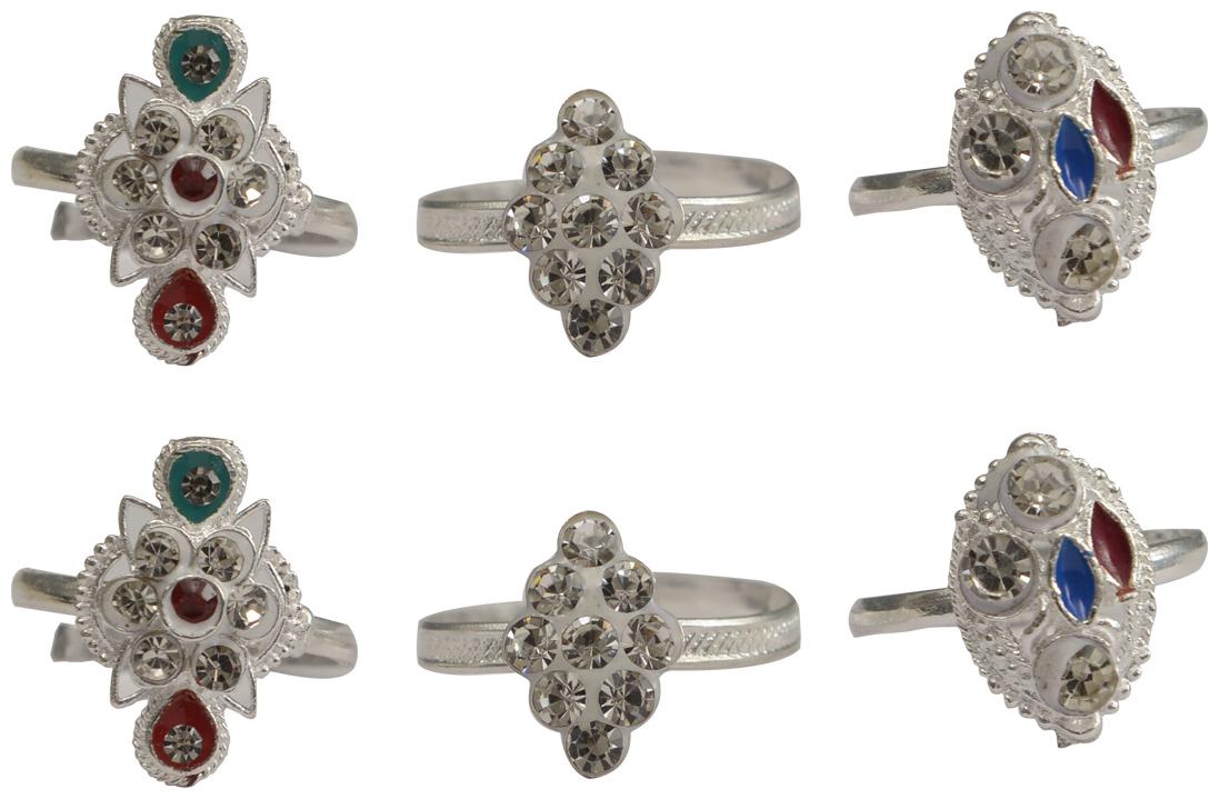 

RABIA TAJ PEARL ARTS 3 pairs Toe Rings