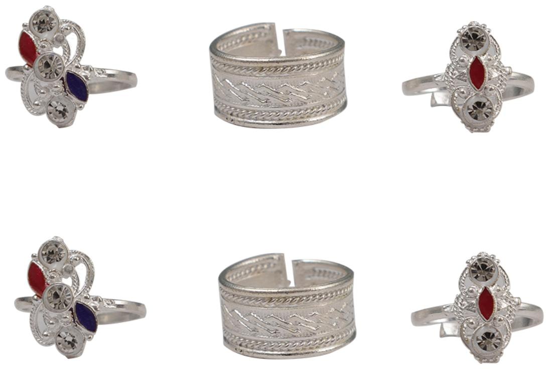 

Rabia Taj Pearl Arts Traditional 3 Pairs Toe Rings