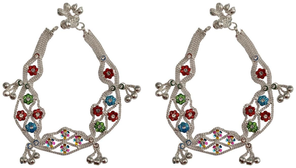 

RABIA TAJ PEARL ARTS Traditional Silver plated Anklet