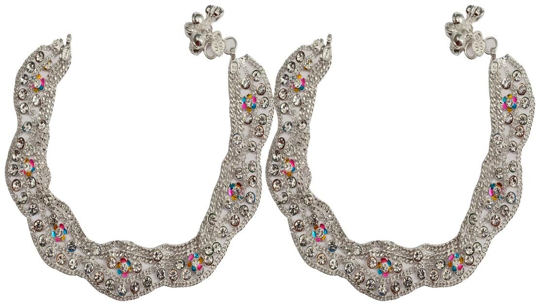 

RABIA TAJ PEARL ARTS Traditional Silver plated Anklet