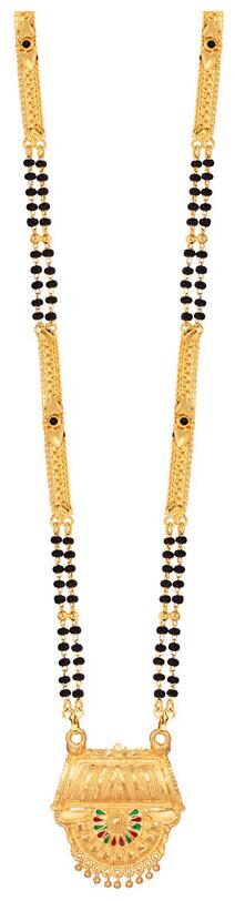 

RADHEKRISHNA golden color alloy material beautiful long fold over head 24 inch mangalsutra