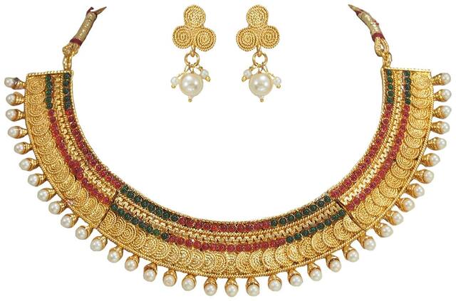 Rajkanya Gold Plated Necklace Set