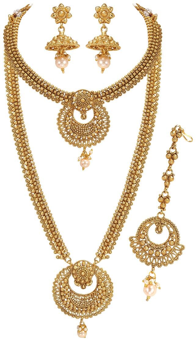 

Rajkanya Gold Plated Copper Necklace Set