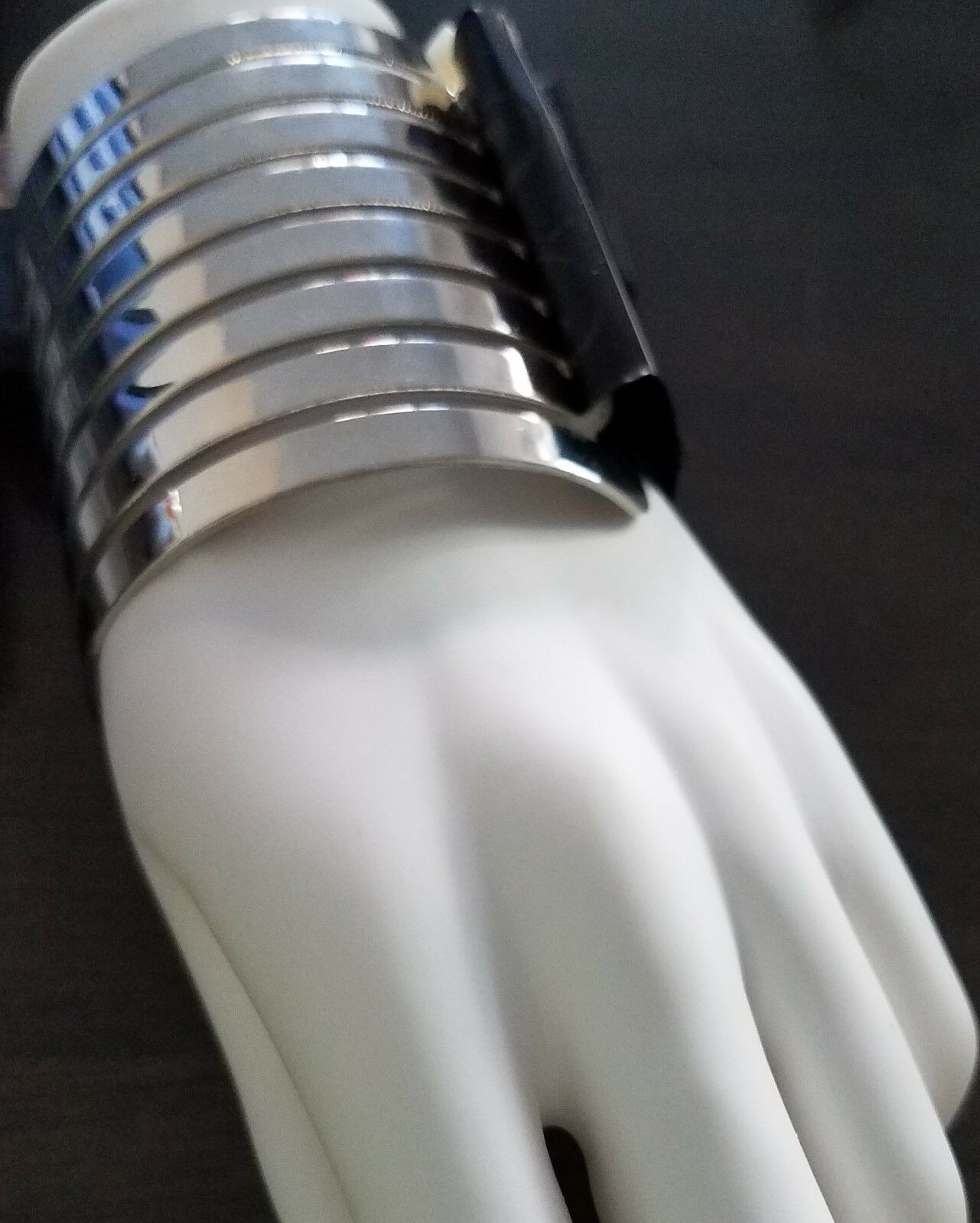 

Rampage Silvertone Modern Cutout 2 5 Inch Wide Cuff Bracelet GIFT