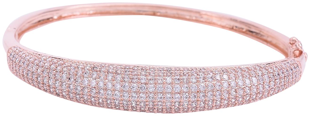 

Ratnavali Jewels American Diamond Cz Studded Bold Openable Designer Sleek Bracelet For Women Girls Rv4051