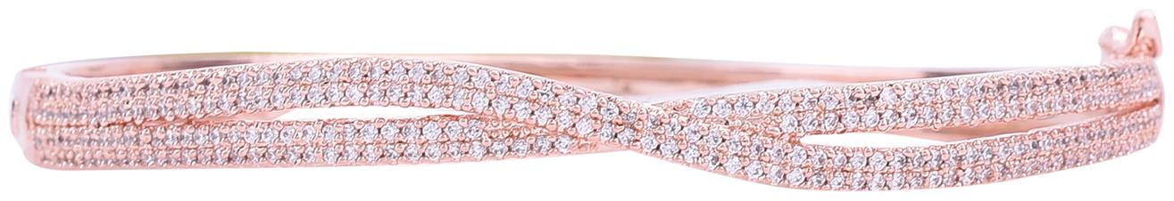 

Ratnavali Jewels American Diamond Cz Studded Openable Designer Sleek Bracelet For Women Girls Rv4047