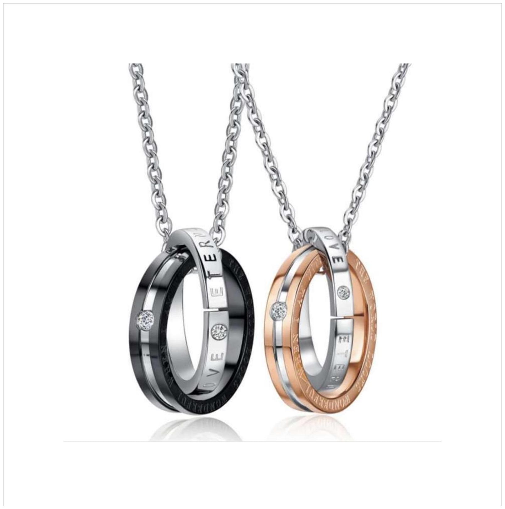 

Ravishing Love Valentine High Quality Titanium Couple Chain (2 qty) For Love Birds By Stylish Teens