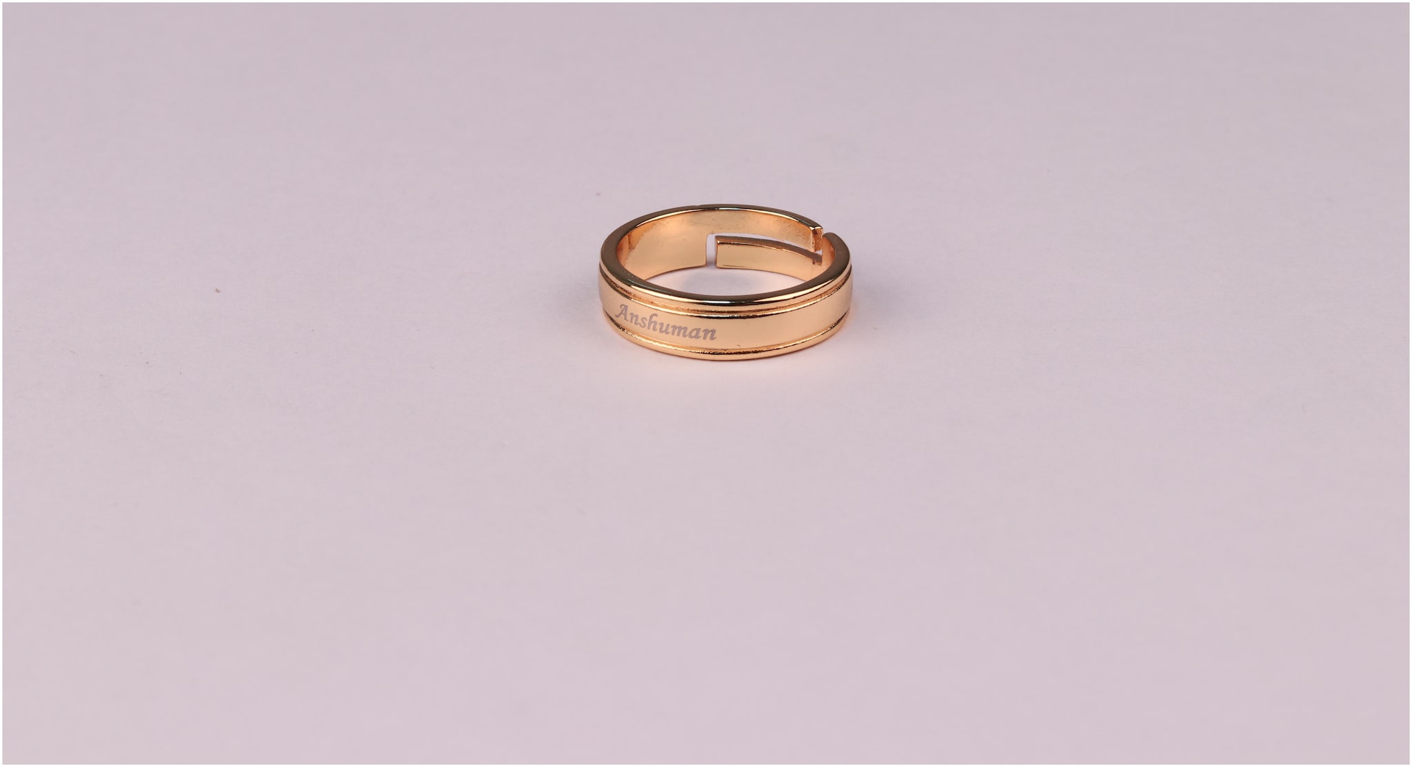 

RED MOMENTS Customized Name Golden Polish Finger Ring For Mens