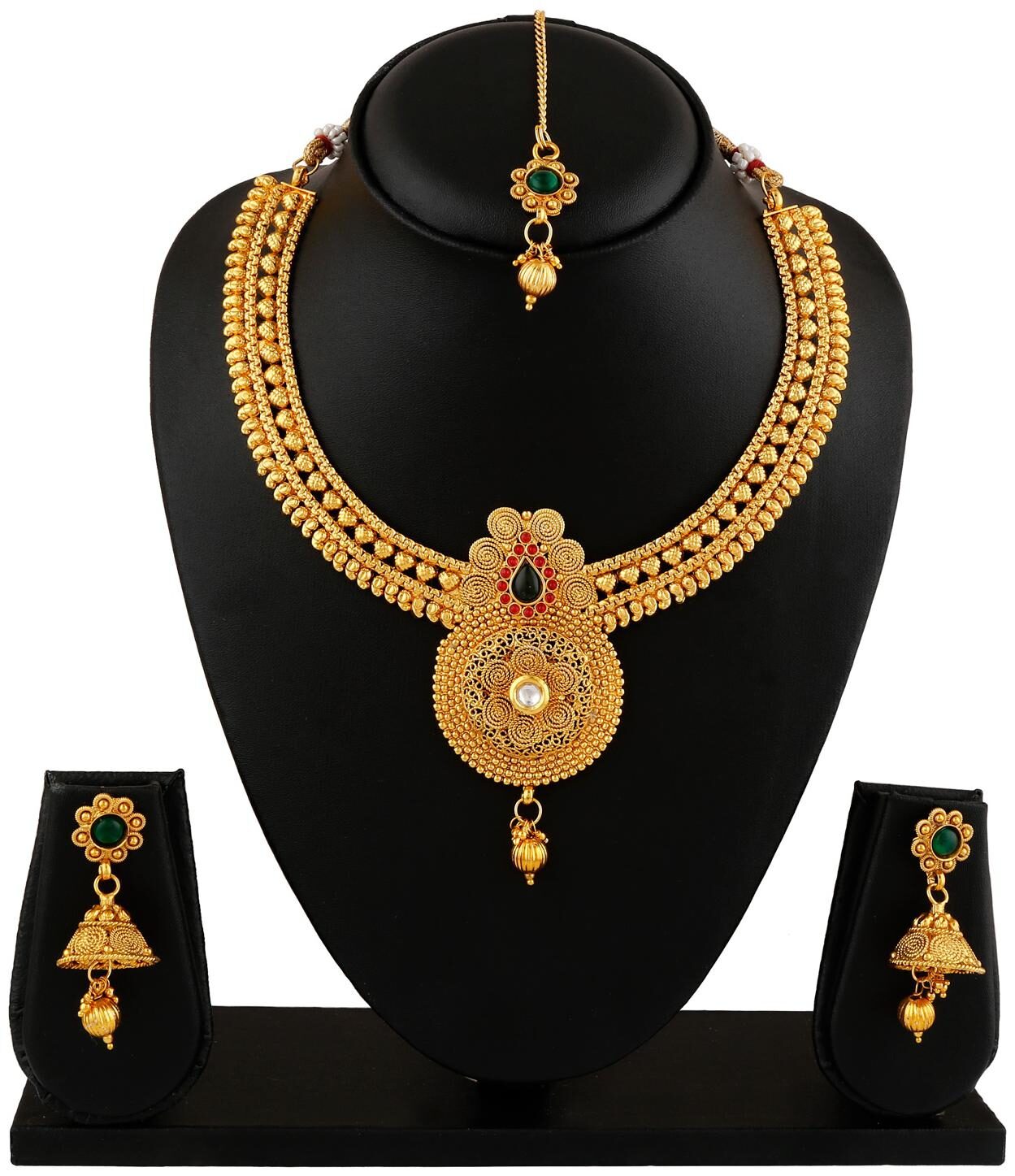 

RG FASHIONS Copper Jalebi Necklace Jewellery Set For Women Girls