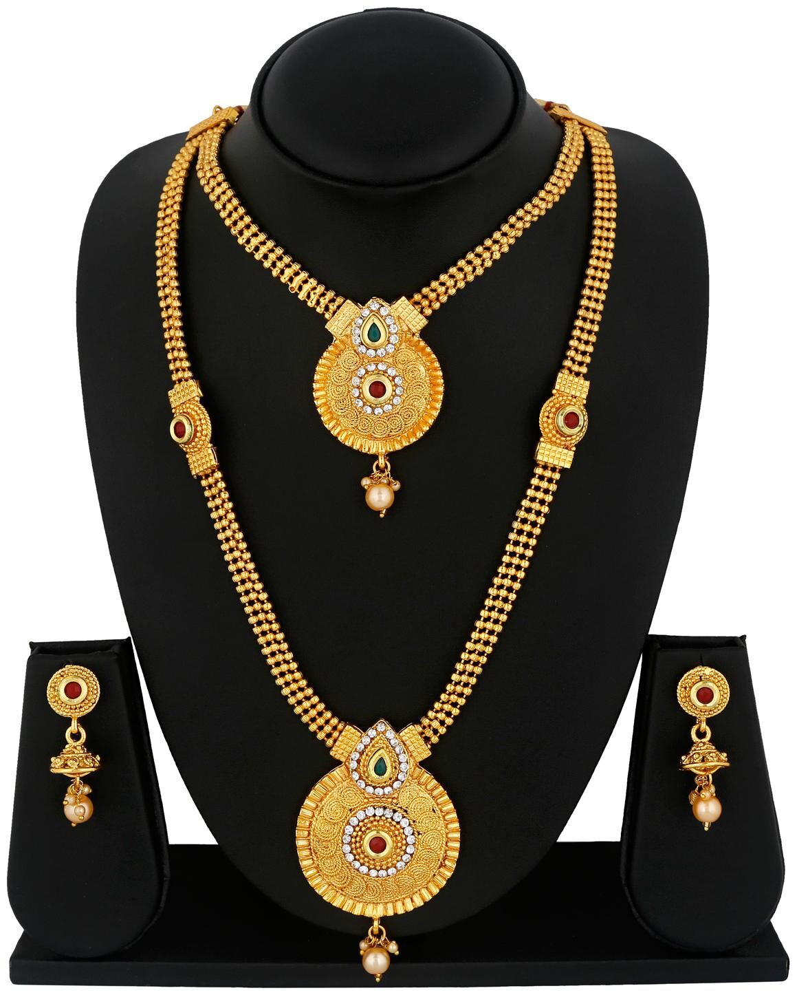 

RG FASHIONS Long And Short Ball Chain Combo Necklace Jewellery Set For Women