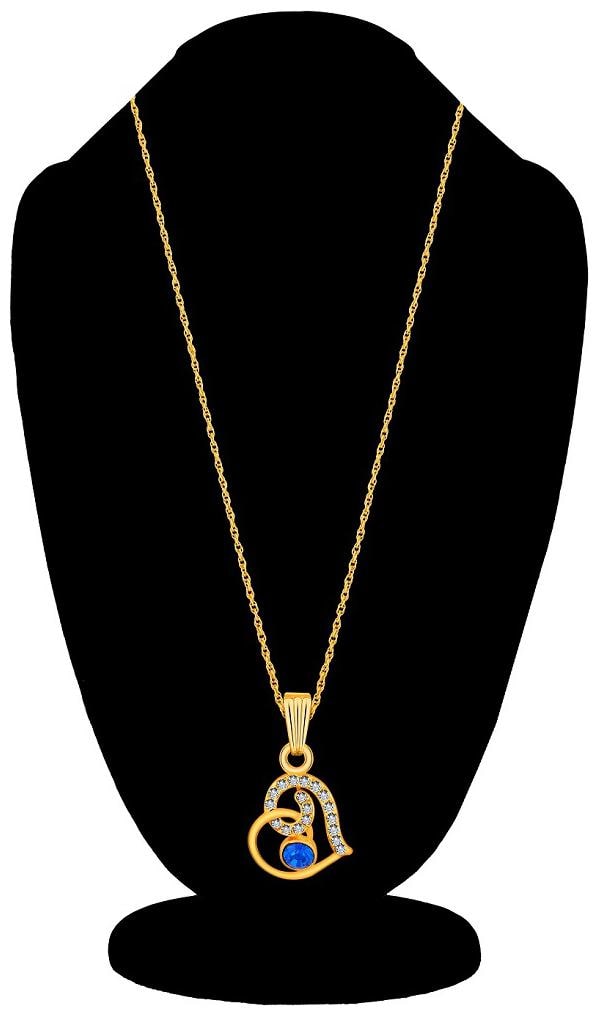 

RG FASHIONS Locked Heart Shaped Love Valentine Gold Plated Pendant Chain Jewellery For Girls
