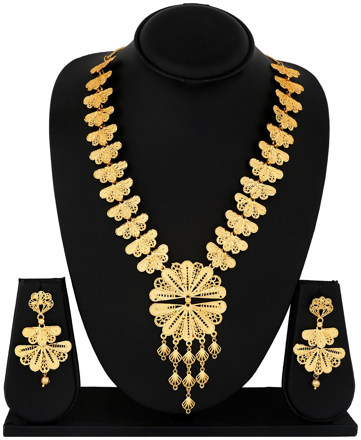 

RG FASHIONS One Gram Gold Jewellery Plated Wedding Collection Combo Bridal Traditional Necklace Jewellery Set For Women