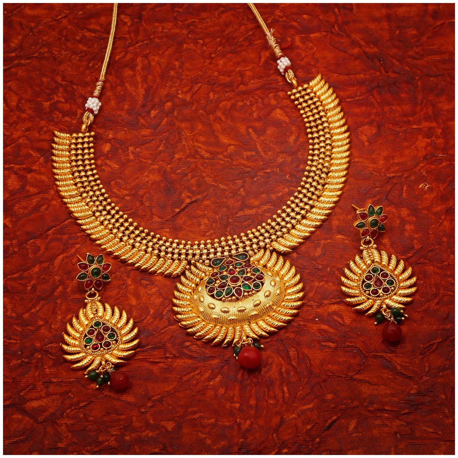 

RG FASHIONS Ethnic Copper Necklace Jewellery Set For Women