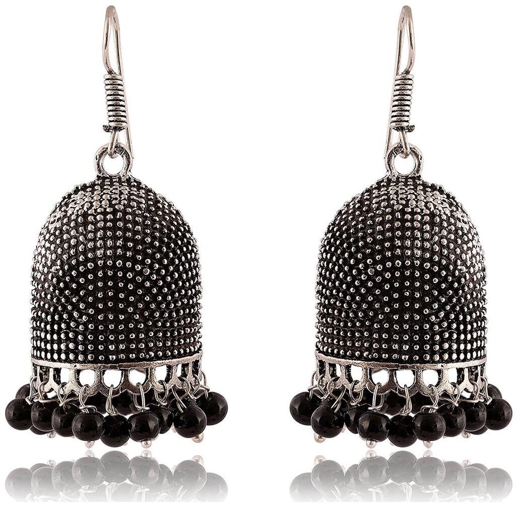 

Roma Brothers Silver Brass Jhumki Earrings for Women (E334)