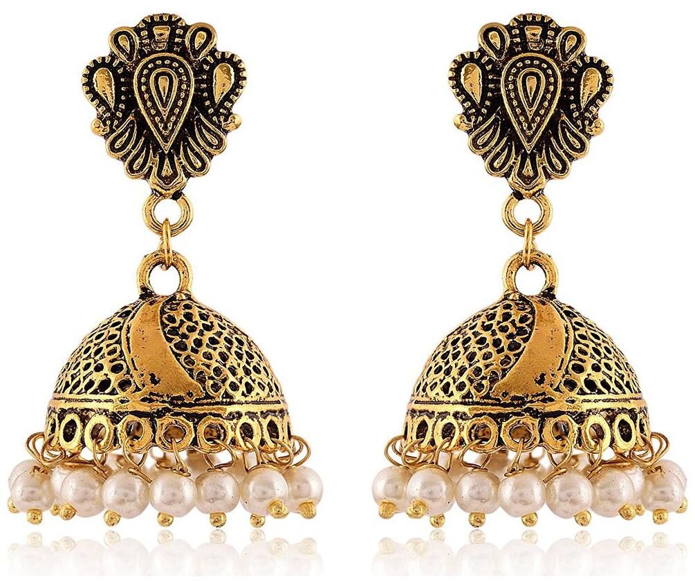 

Roma Brothers Designer Gold Brass Jhumki Earrings for Women (E354)
