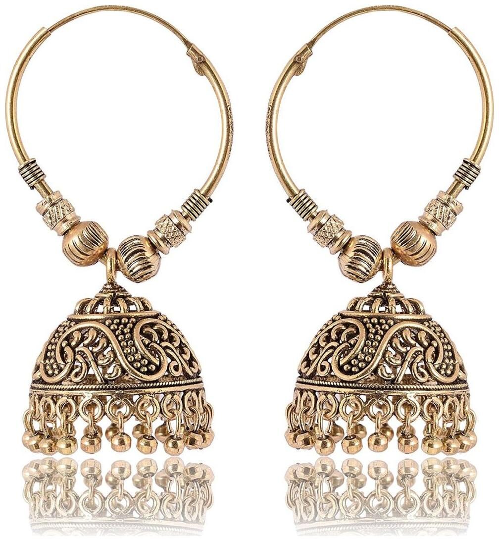 

Roma Brothers Gold Brass Jhumki Earrings for Women (E271)