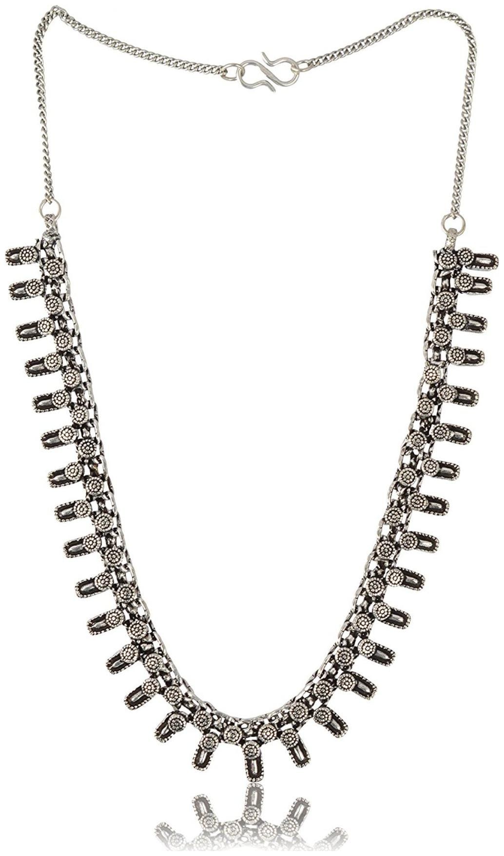 

Roma Brothers Oxidized Silver Strand Necklace for Women (N112)