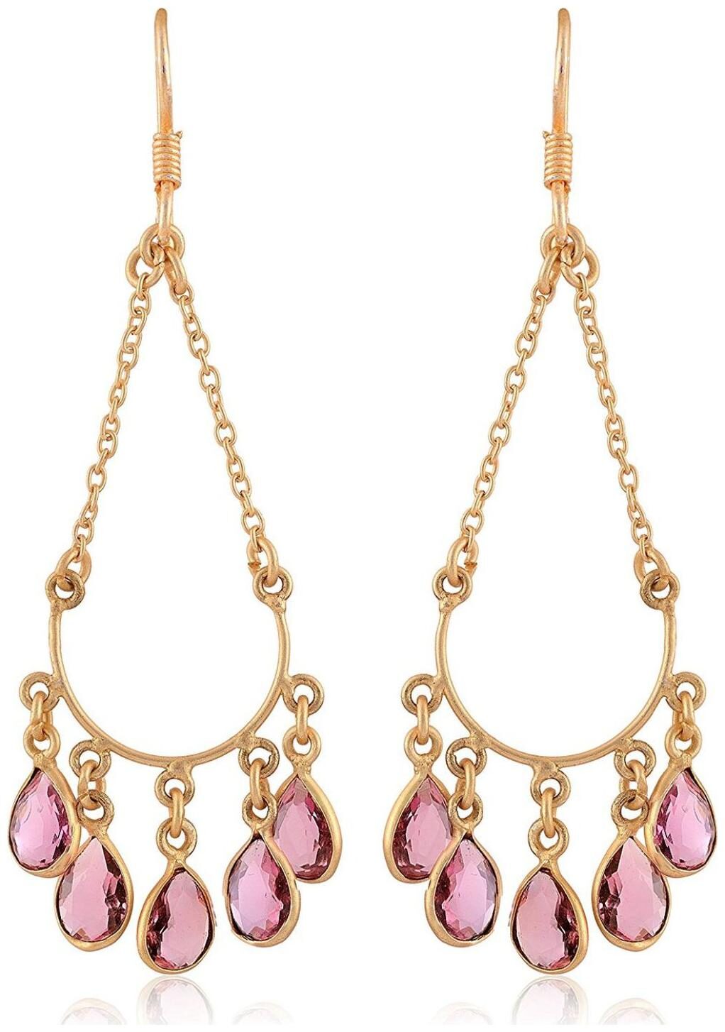 

Roma Brothers Gold 925 SILVER Dangle Drop Earrings for Women (E301)