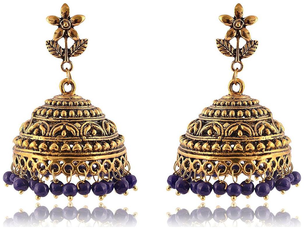 

Roma Brothers Gold Brass Jhumki Earrings for Women (E339)