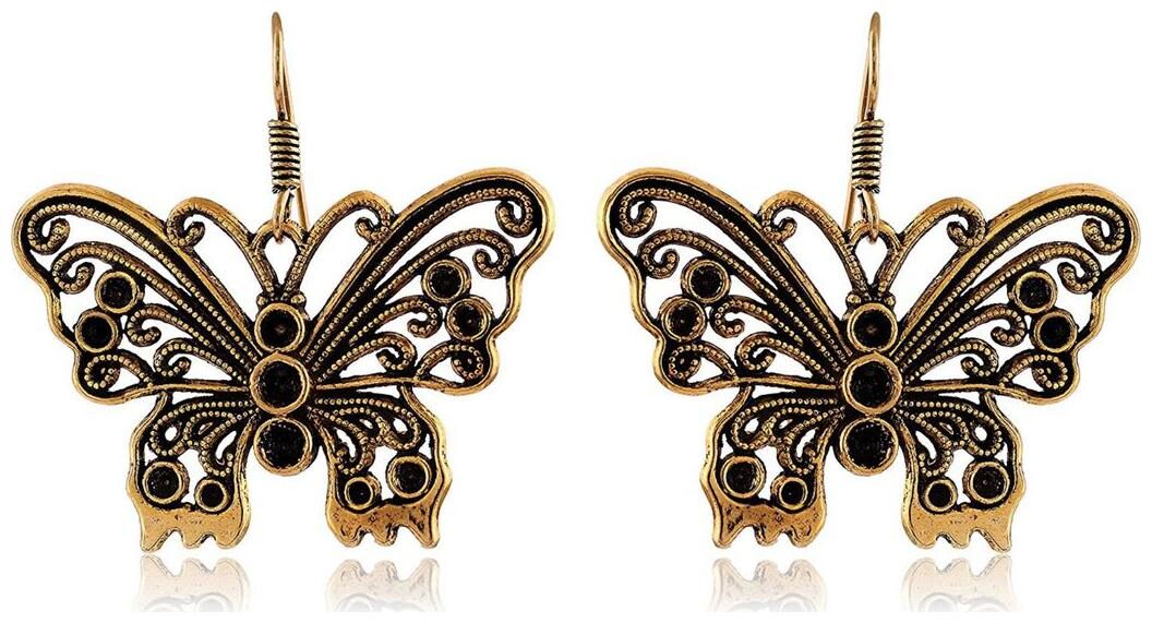 

Roma Brothers Designer Gold Brass Dangle Drop Earrings for Women (E380)