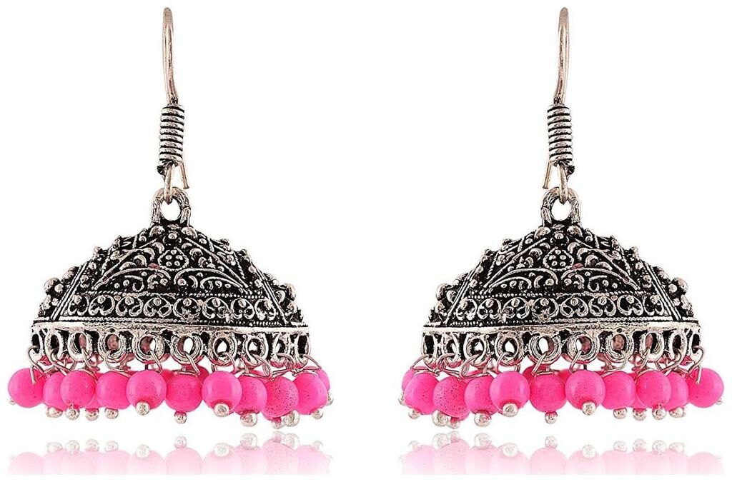 

Roma Brothers Designer Silver Brass Jhumki Earrings for Women (E359)
