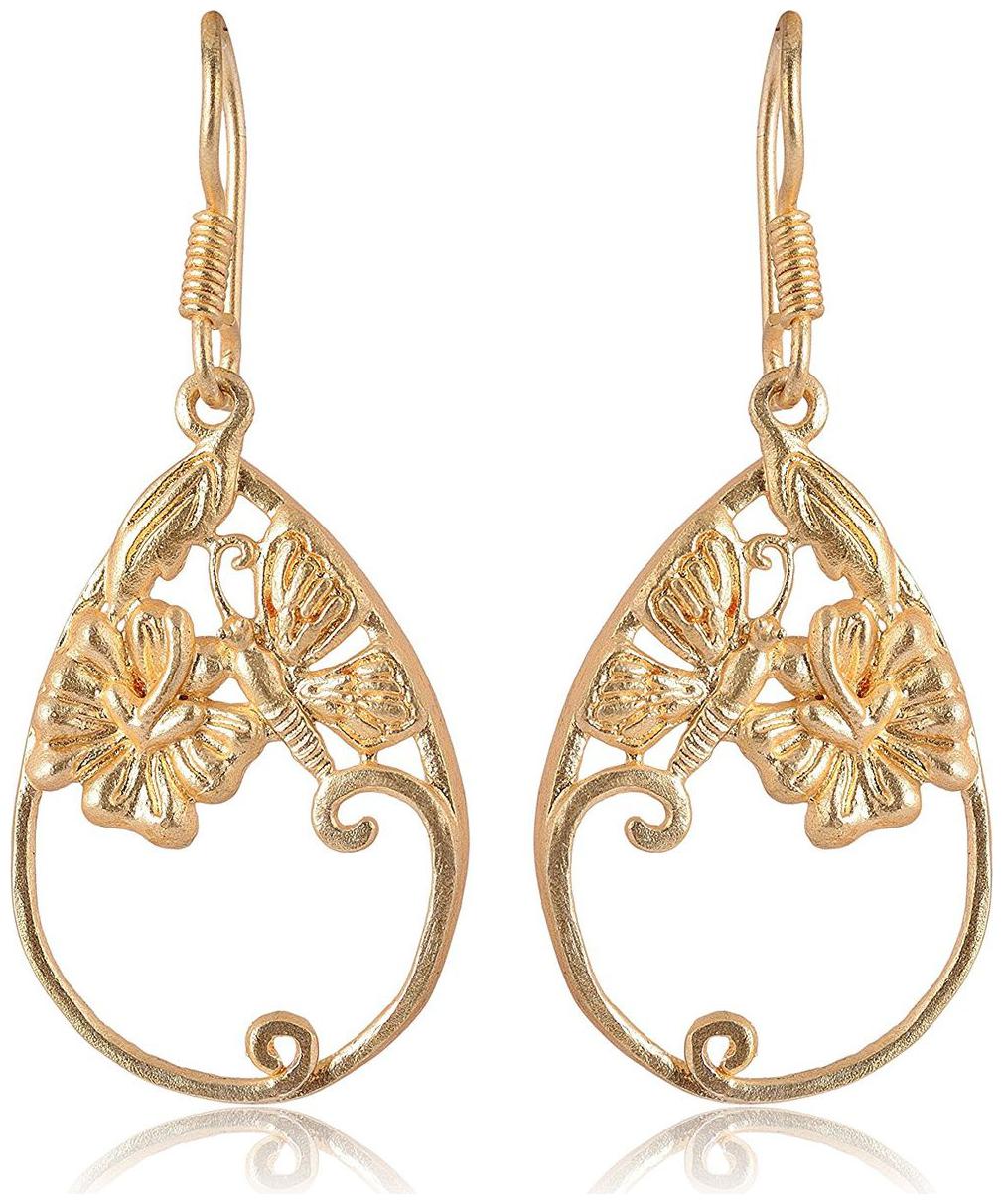 

Roma Brothers Gold 925 SILVER Dangle Drop Earrings for Women (E280)