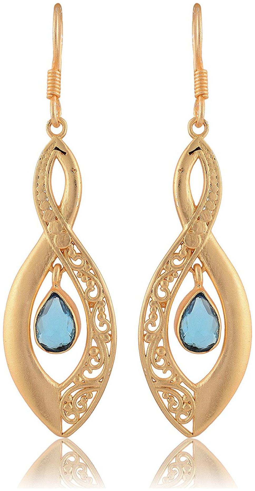 

Roma Brothers Gold 925 SILVER Dangle Drop Earrings for Women (E312)