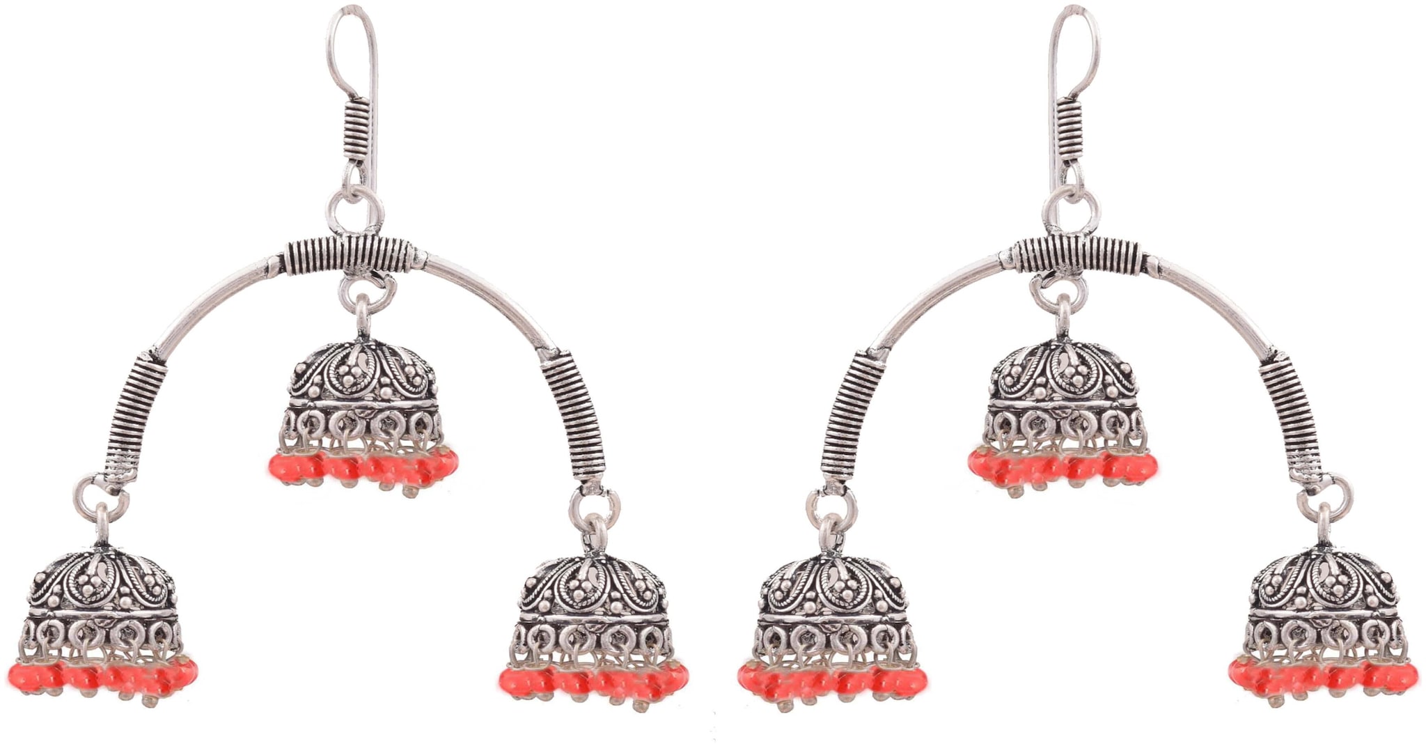 

Roma Brothers German silver dangle beaded jhumki for girls and womens (E510)