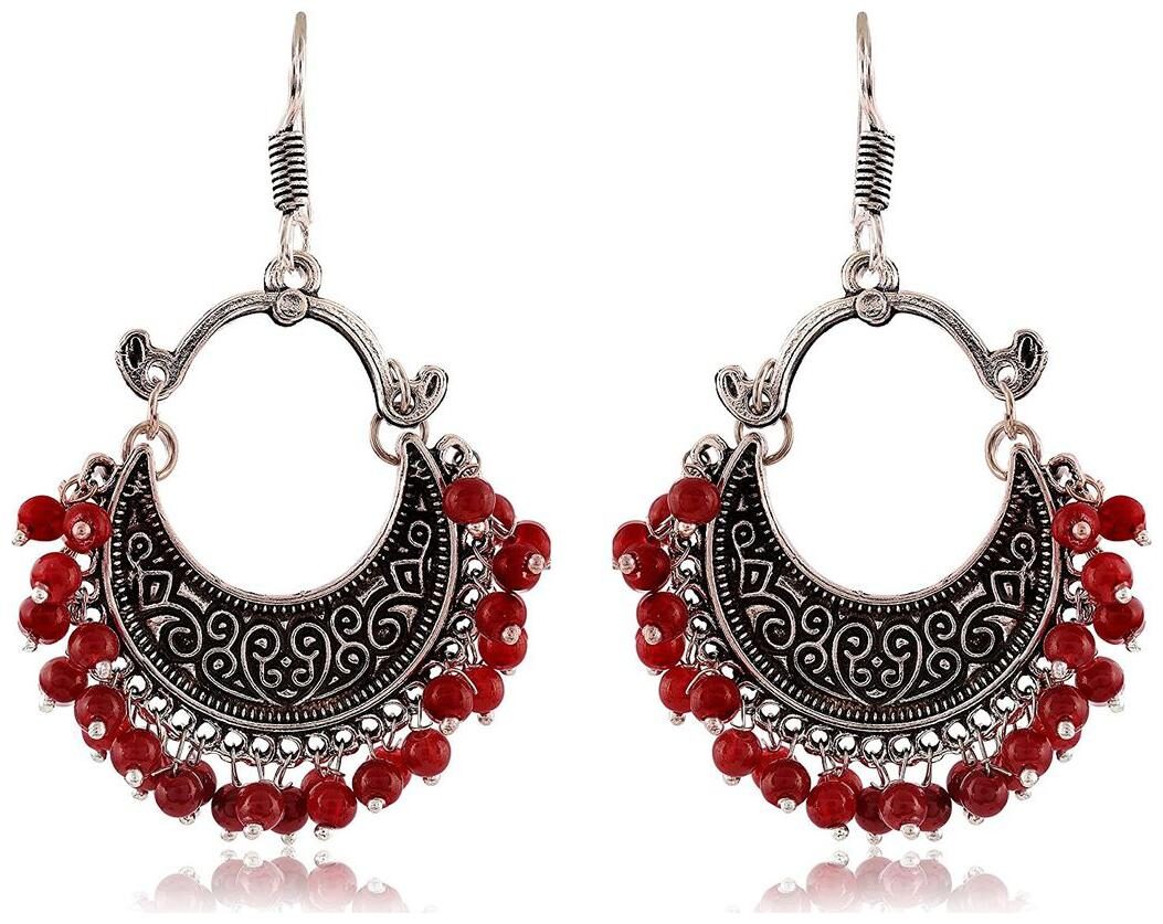 

Roma Brothers Designer Silver Brass Dangle Drop Earrings for Women (E373)