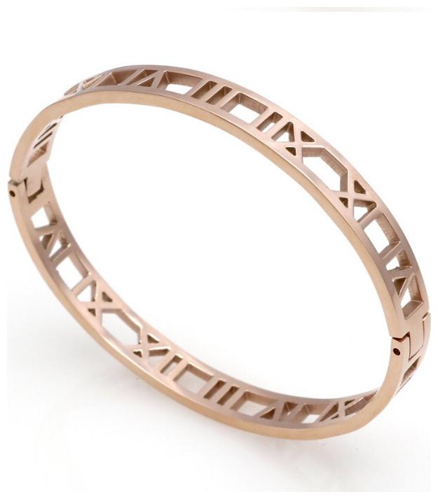 

Roman Numerals Bangle Bracelet - Stainless Steel