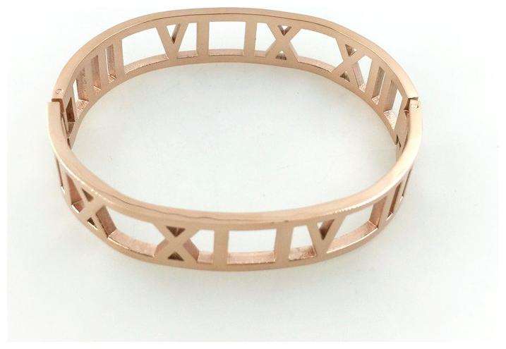 

Roman Numerals Wide Bangle Bracelet - Stainless Steel