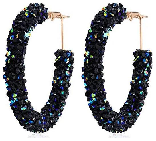 

Round Crystal Rhinestone Big Earring Fashion Jewelry