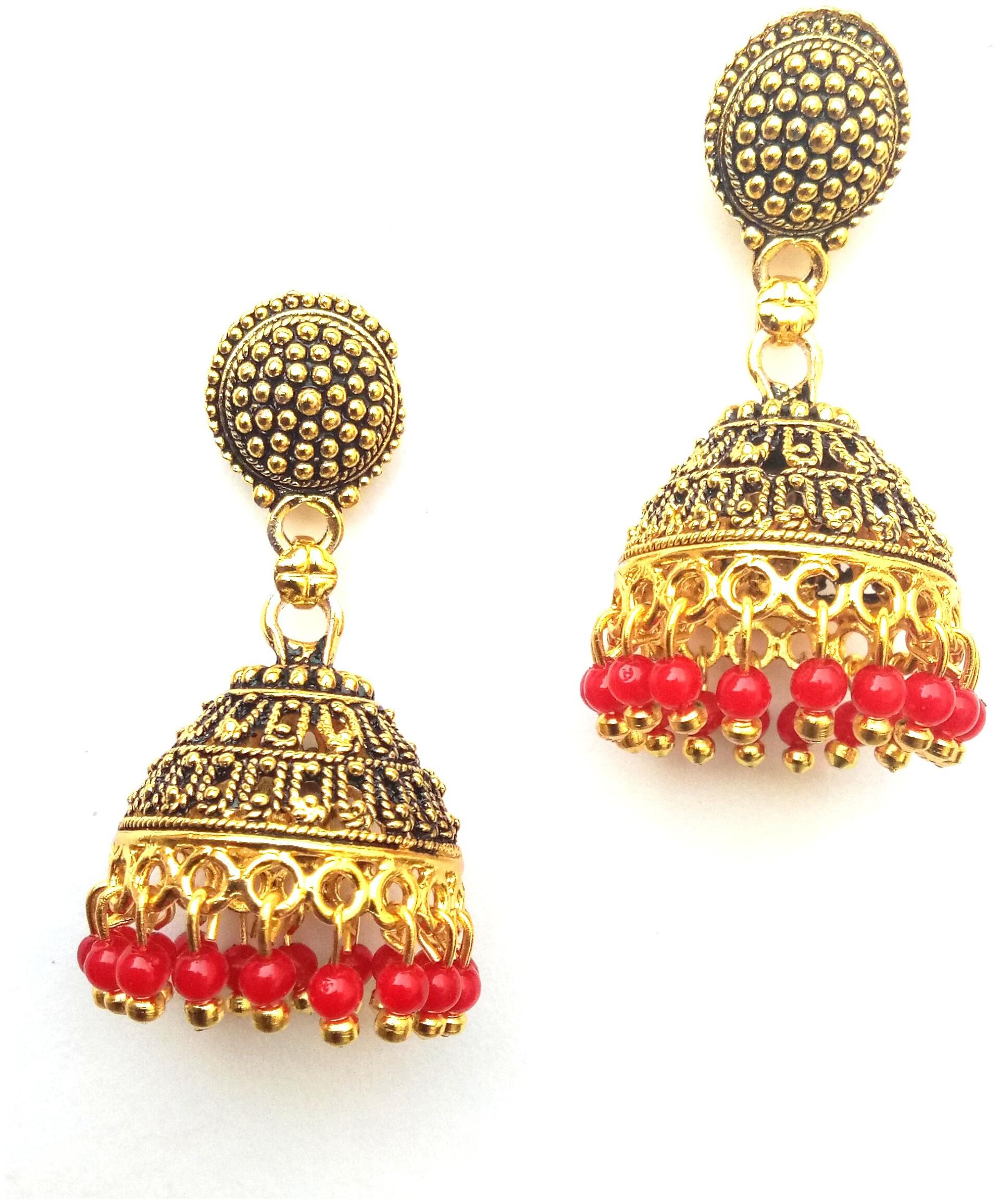 

Rozmili Oxidized Gold Jhumki