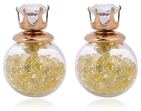 

RUBY LUXURIOUS Glass Green Ball Stud Earrings for Women