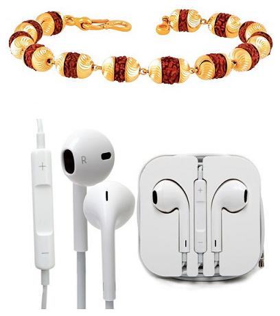 

RUDRAKSHA BRACELET WITH FREE 3 5 MM EARPHONE WITH MIC AND VOLUME CONTROL