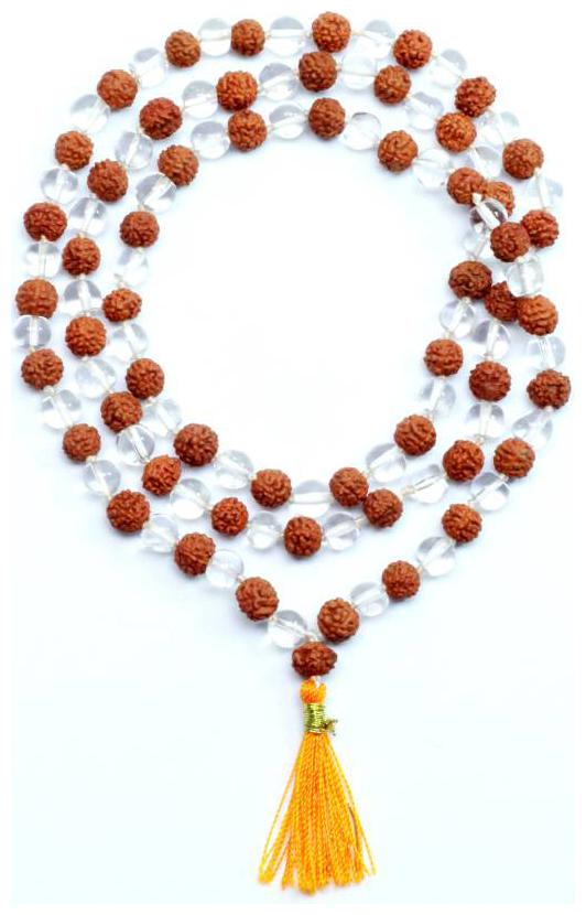 

Rudraksha With White Crystal Mala