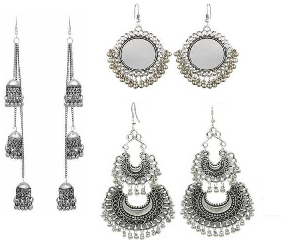 

Samridhi DC Pack of 3 Trendy Fashionable Earrings