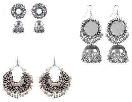 

Samridhi DC Afghani Style Contemporary Earrings for Beautiful Girls - Combo pack of 3