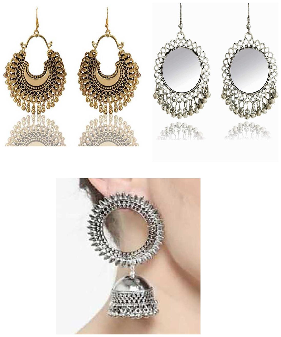 

Samridhi DC Combo Pack of 3 Fashionable Beautiful Diva Earrings