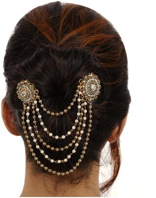 Buy Sanjog Traditional Bahubali Inspired Wedding Pearl Layed Hair