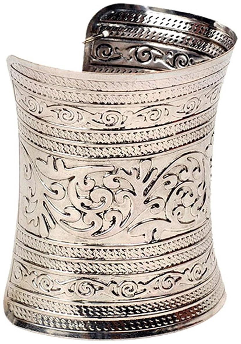 

Cinderella Intricately Crafted Antique Silver Hand Cuff for Women (Metallic)(r4693b)