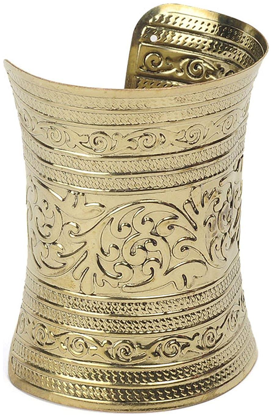 

Shining Diva Fashion Carved Metal Cuff Bracelet for Girls and Women