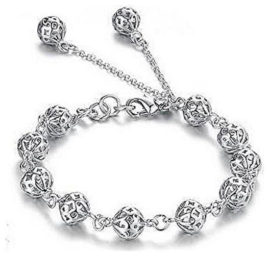 

Shining Diva Fashion Sterling Silver Chain Bracelet for Girls(Silver)(8340b)